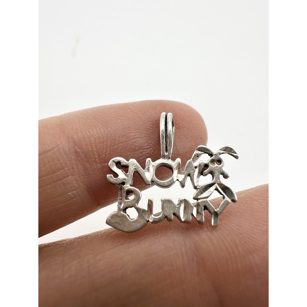 Vintage Sterling Silver Snow Bunny Charm Pendant